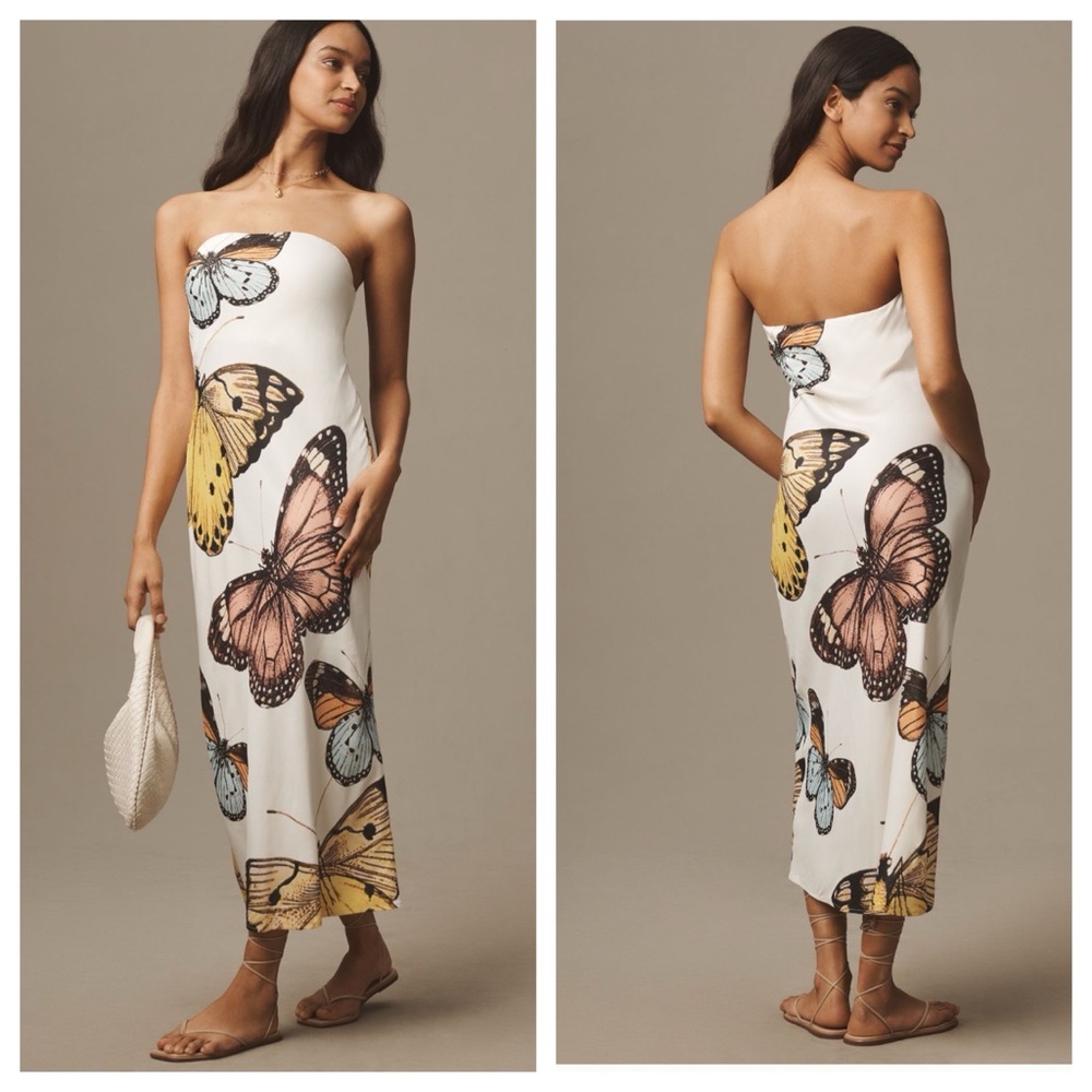 NWT Anthropologie The Tilda Butterly Slip Dress, S - Picture 3 of 17